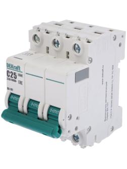 Выключатель автоматический SE DEKraft ВА-101, 3 полюса, С, 25 А, 4.5 кА, 11080DEK