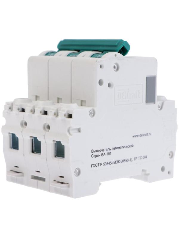 Выключатель автоматический SE DEKraft ВА-101, 3 полюса, С, 25 А, 4.5 кА, 11080DEK