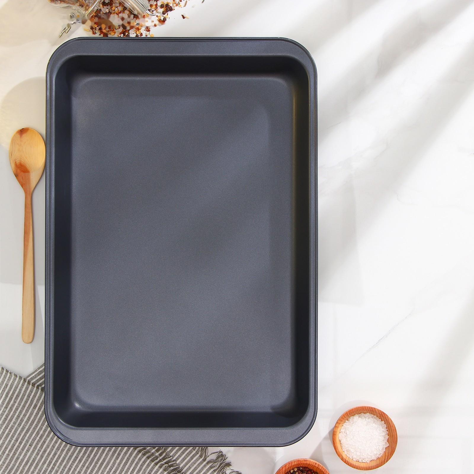 Противень Доляна «Прямоугольник. Жаклин», 47,5×31,5×5 см, антипригарное покрытие, цвет чёрный