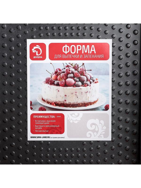 Противень Доляна «Прямоугольник. Вдохновение», 33×21,5×4 см, антипригарное покрытие, цвет чёрный