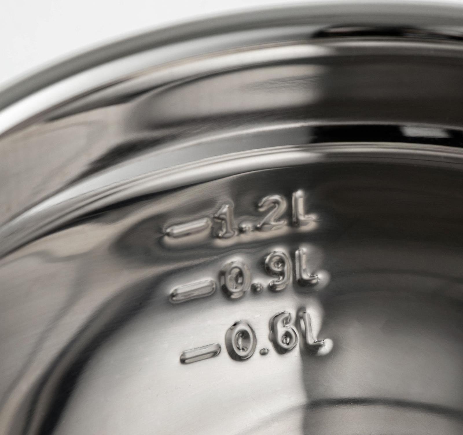 Миска из нержавеющей стали с мерной шкалой, 1,2 л, 20×10,2 см, толщина 0,6 мм