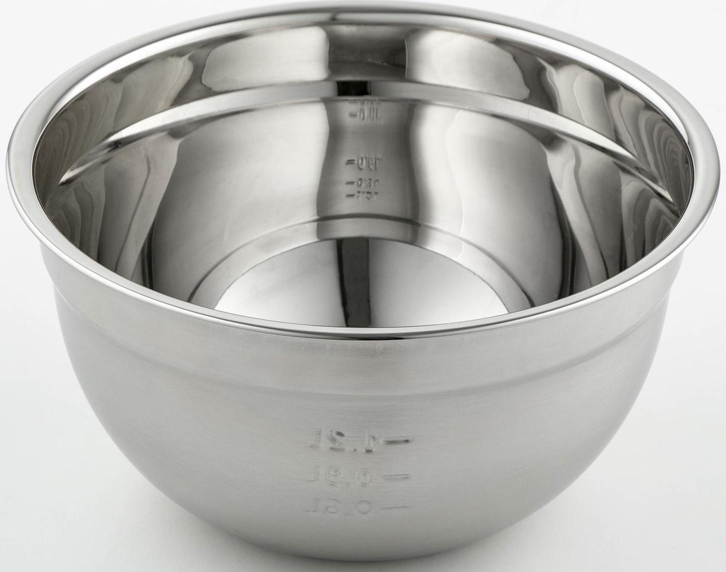 Миска из нержавеющей стали с мерной шкалой, 1,2 л, 20×10,2 см, толщина 0,6 мм