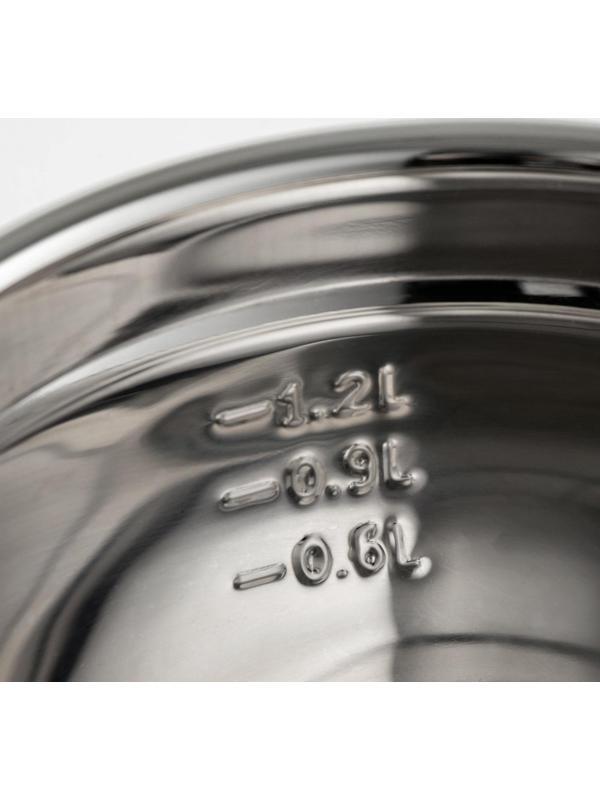 Миска из нержавеющей стали с мерной шкалой, 1,2 л, 20×10,2 см, толщина 0,6 мм