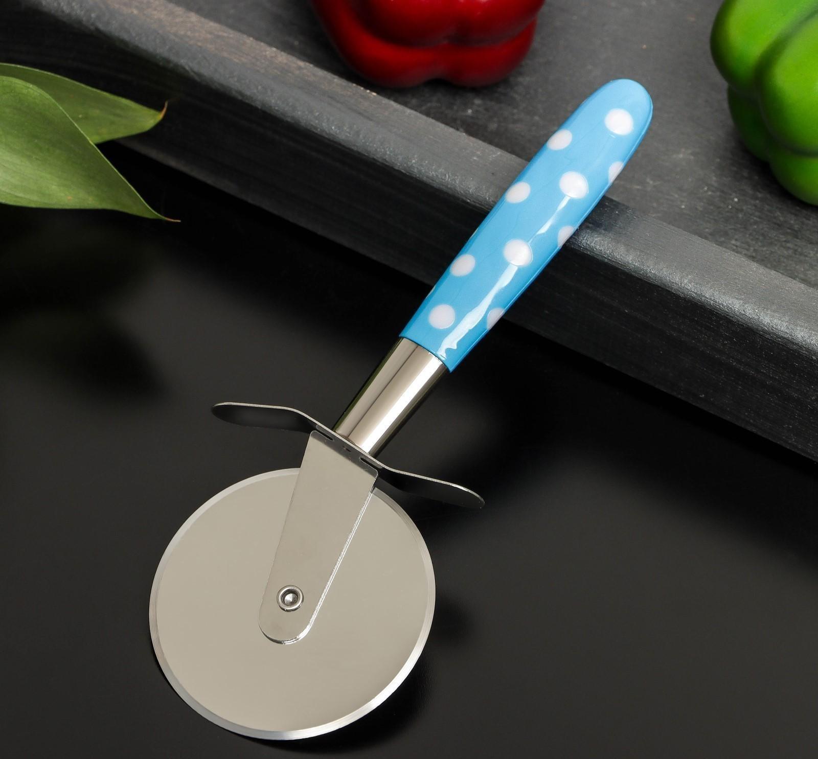 Нож для пиццы и теста «Горох», 17 см, цвет МИКС