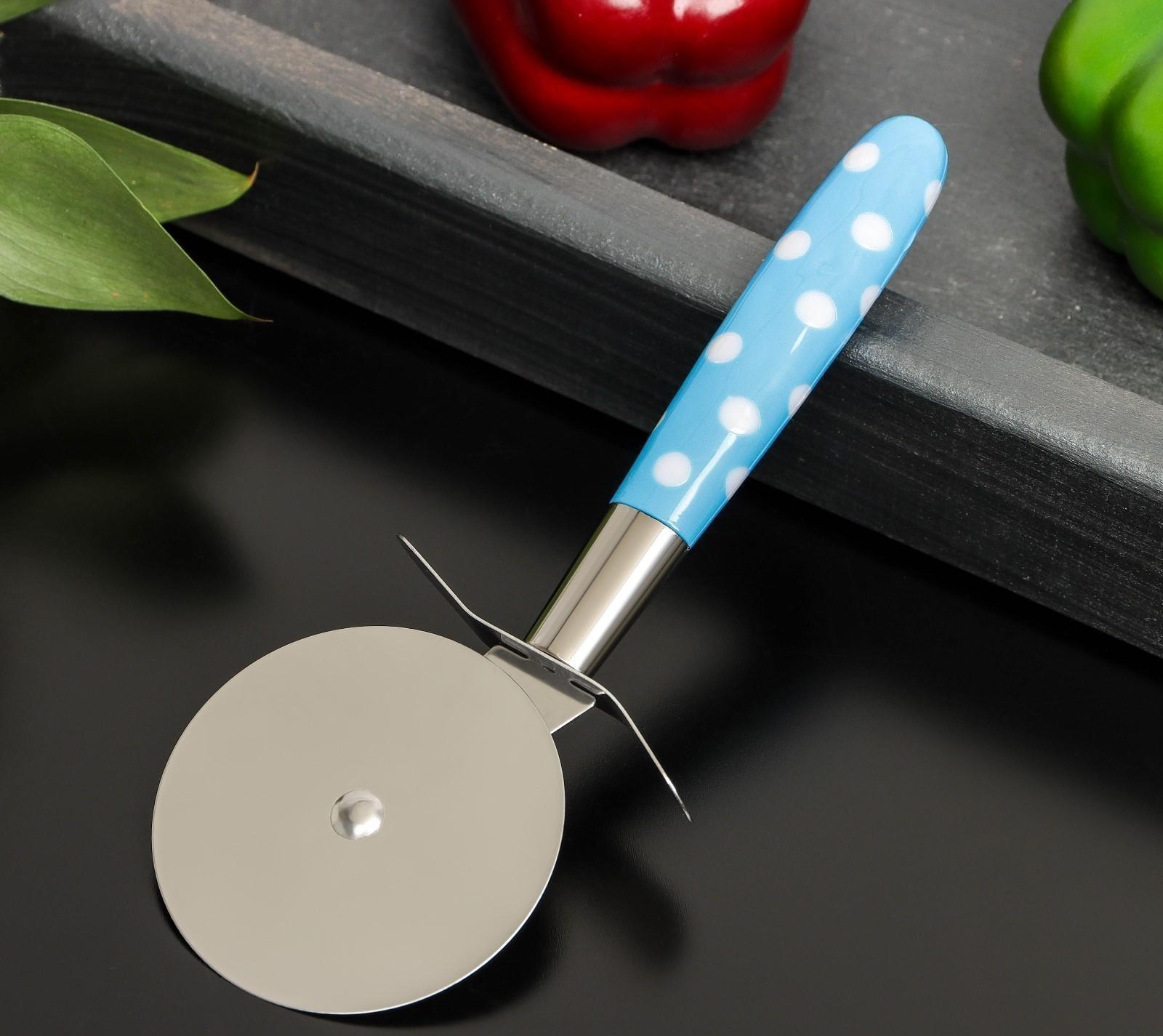 Нож для пиццы и теста «Горох», 17 см, цвет МИКС