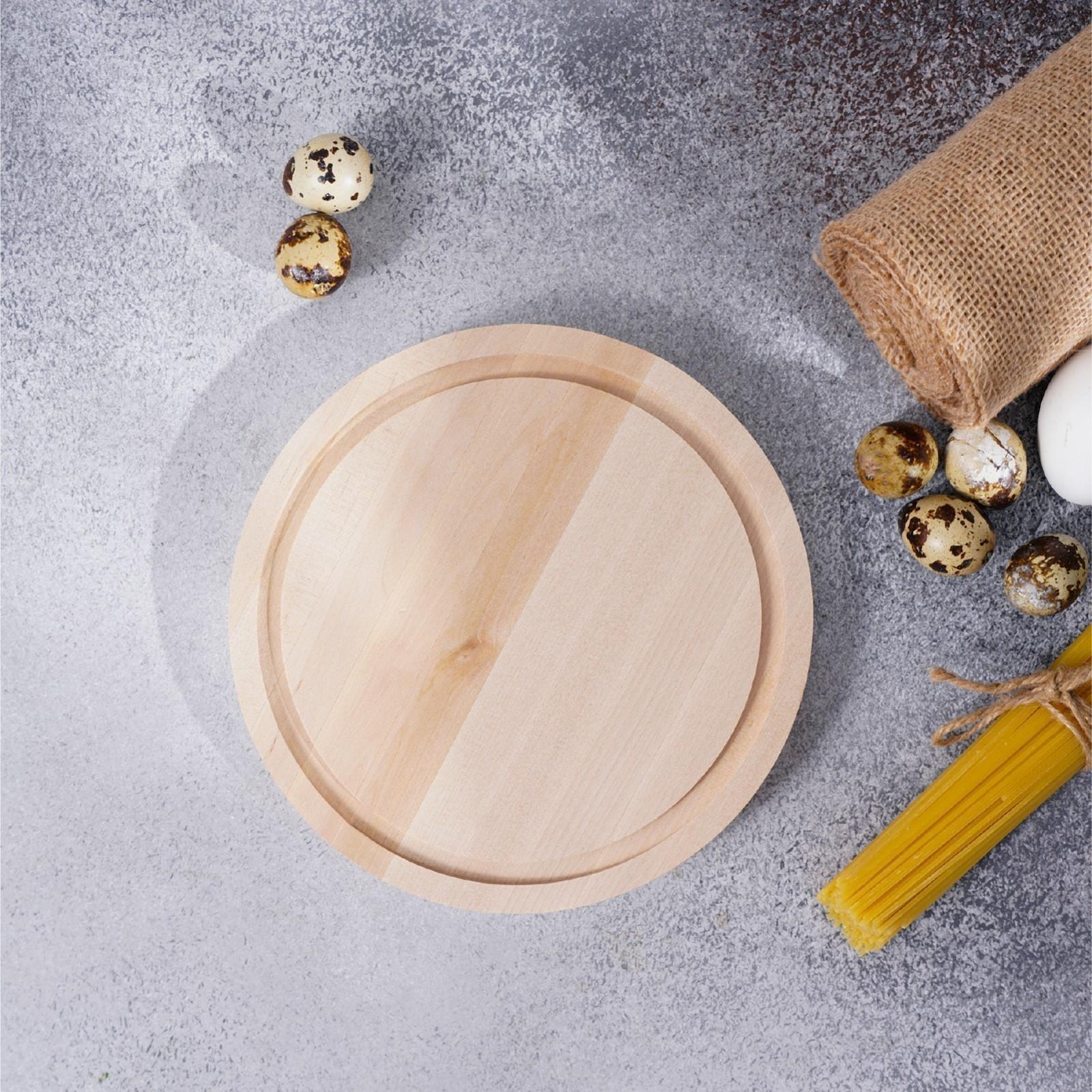 Доска разделочная круглая Доляна «Фортуна», d=20 см, берёза