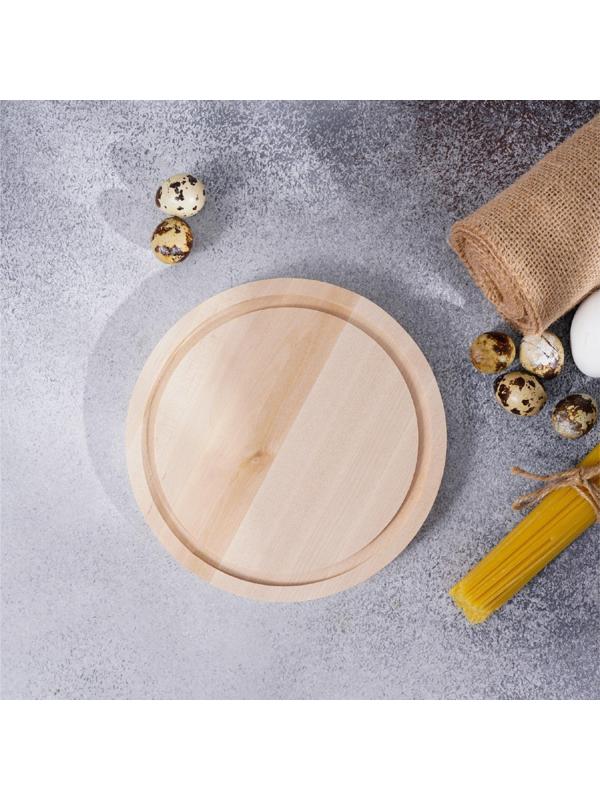 Доска разделочная круглая Доляна «Фортуна», d=20 см, берёза