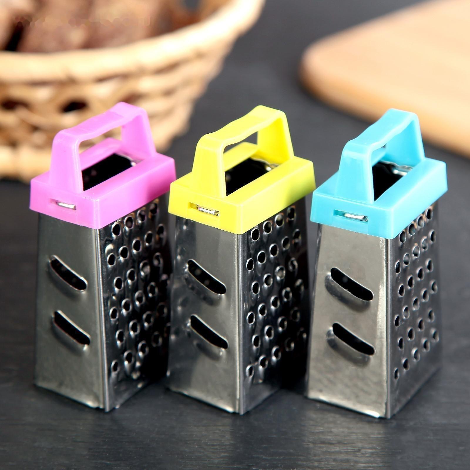 Тёрка четырёхгранная c магнитом Доляна, 3,5×7×3 см, цвет микс / 1 шт.