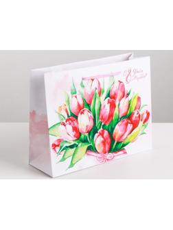 Пакет ламинированный горизонтальный «Цветочная нежность», MS 18 × 23 × 8 см