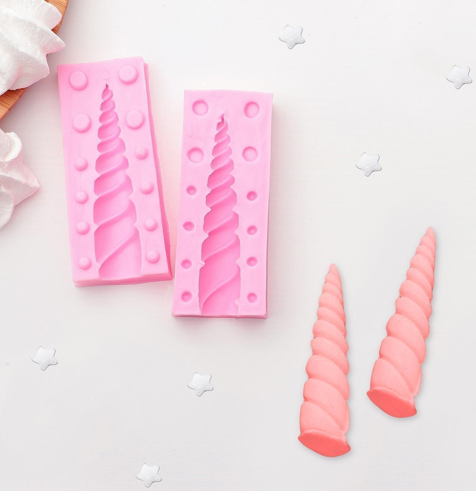 Молд «Рог единорога», 10×8 см, цвет МИКС