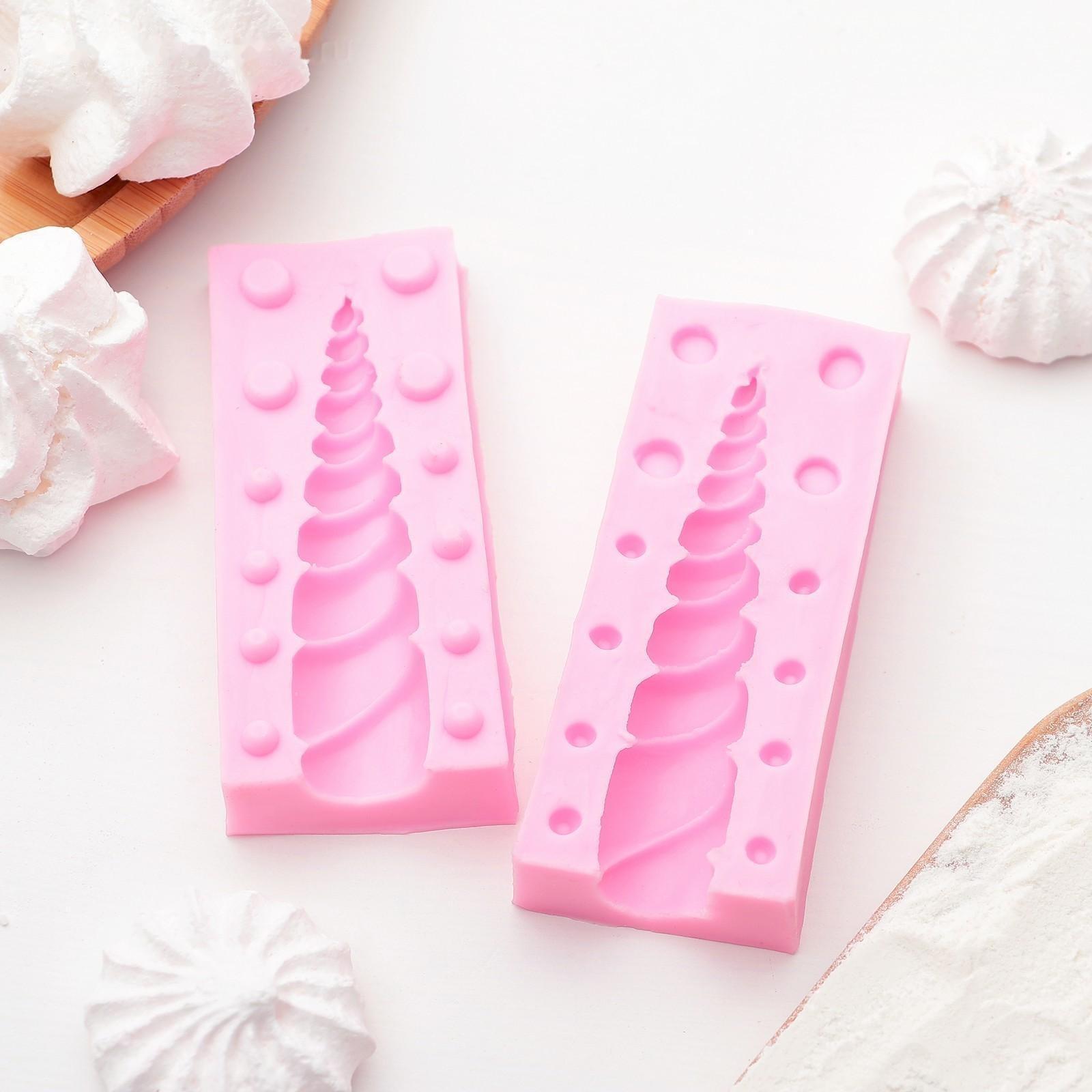 Молд «Рог единорога», 10×8 см, цвет МИКС