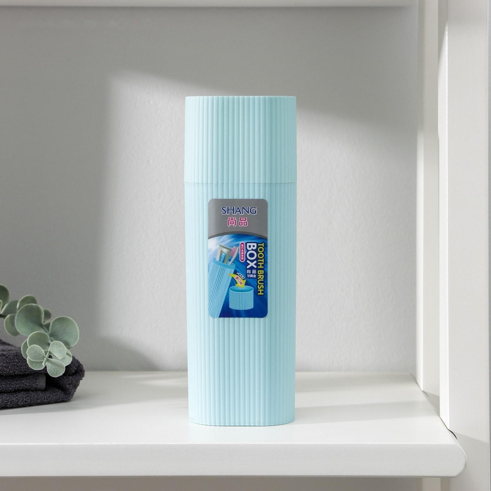 Футляр для зубной щётки и пасты, 19,5 см, цвет МИКС