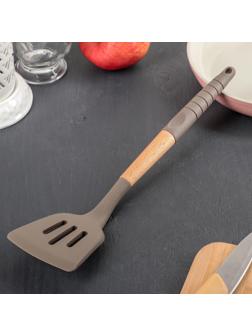 Лопатка с прорезями Доляна «Брауни», 32 см, цвет МИКС