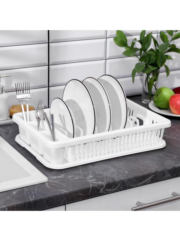 Сушилка для посуды, 42,5×27,5×9,5 см, цвет белый