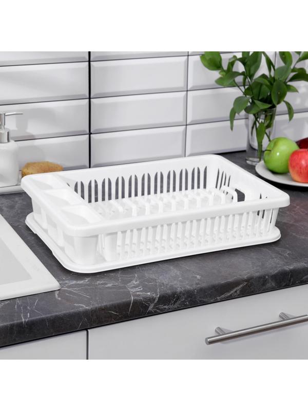 Сушилка для посуды, 42,5×27,5×9,5 см, цвет белый