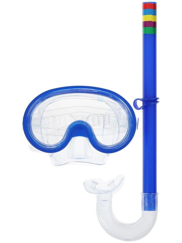 Маска и трубка для плавания детская, цвета микс