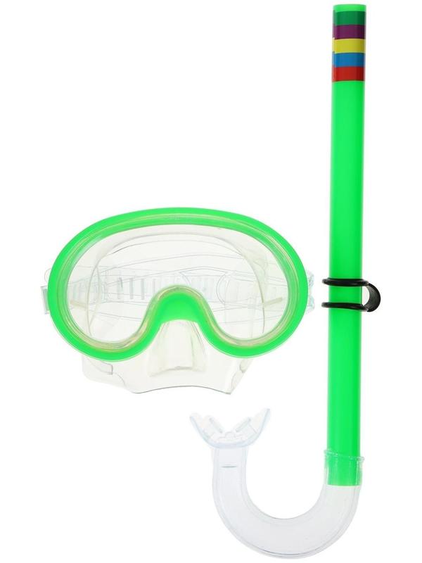 Маска и трубка для плавания детская, цвета микс