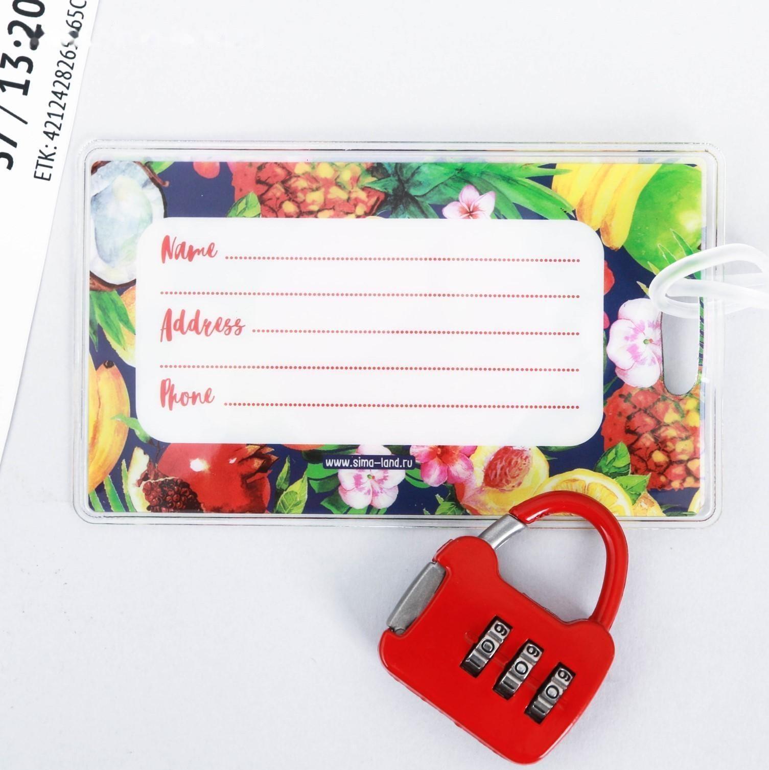 Дорожный набор «Сочного настроения»: багажная бирка, замок