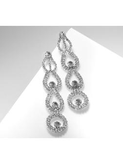 Серьги висячие со стразами 