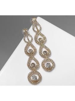 Серьги висячие со стразами 