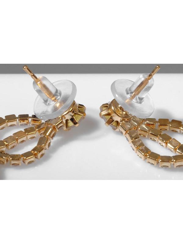 Серьги висячие со стразами 