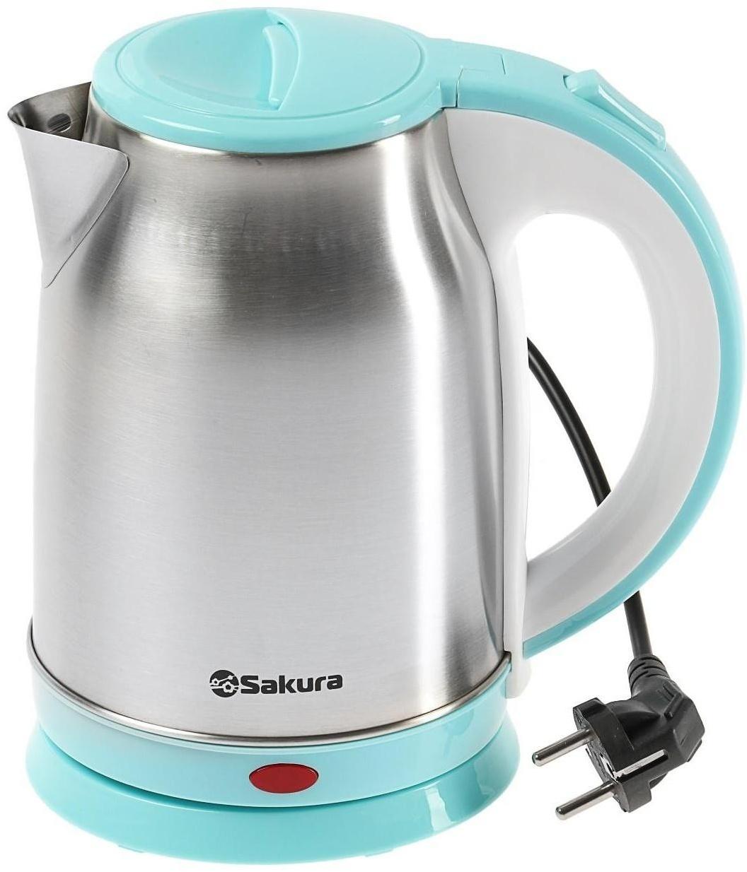 Чайник электрический Sakura SA-2147BL, металл, 1.8 л, 1800 Вт, голубой