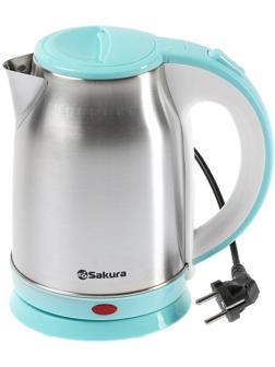 Чайник электрический Sakura SA-2147BL, металл, 1.8 л, 1800 Вт, голубой