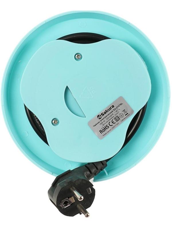 Чайник электрический Sakura SA-2147BL, металл, 1.8 л, 1800 Вт, голубой