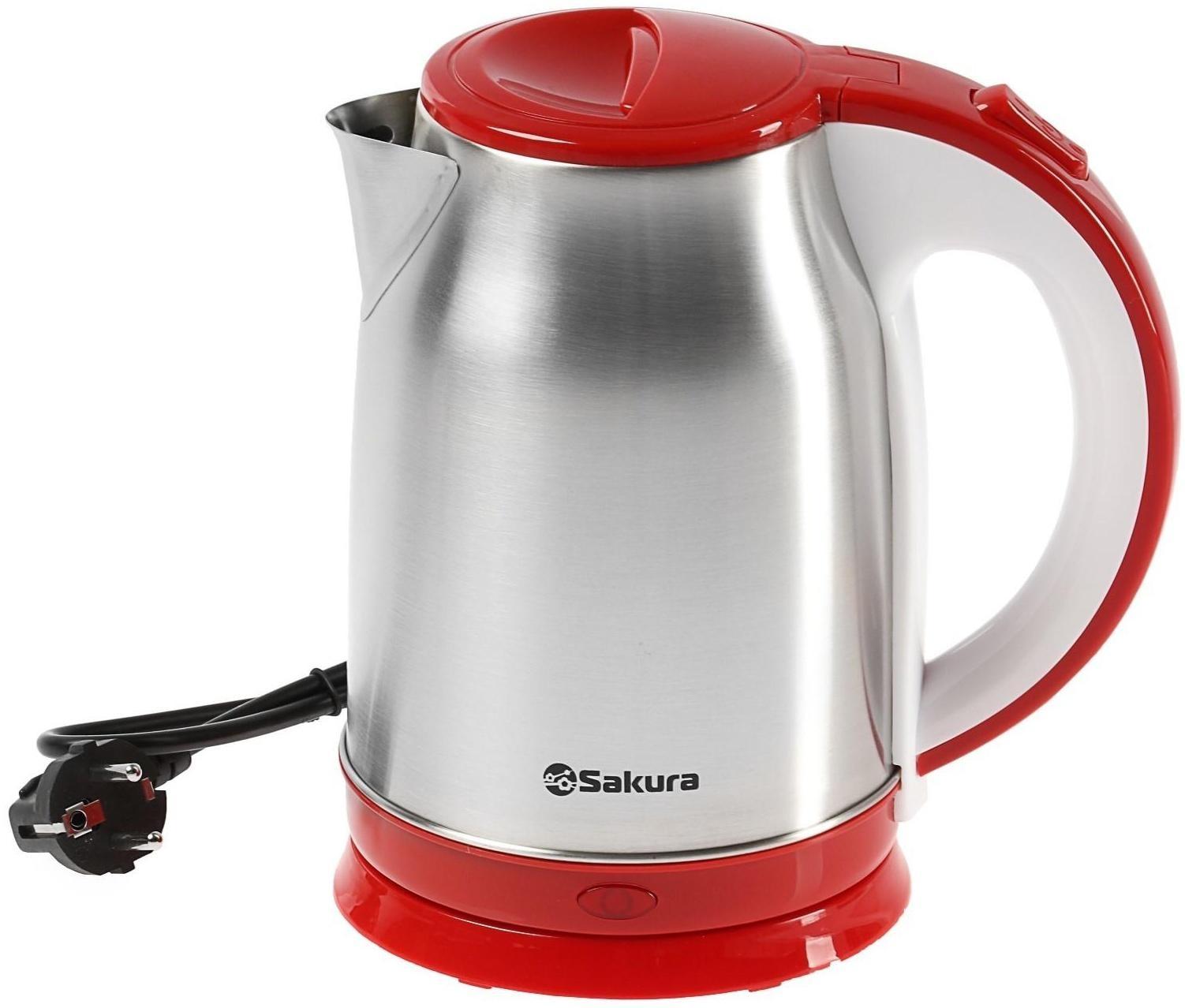 Чайник электрический Sakura SA-2147R, металл, 1.8 л, 1800 Вт, красный