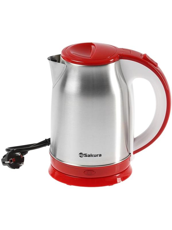 Чайник электрический Sakura SA-2147R, металл, 1.8 л, 1800 Вт, красный
