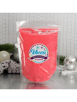 Иней искусственный клеевой для декора «Флок эффект» 120 г, цвет розовый