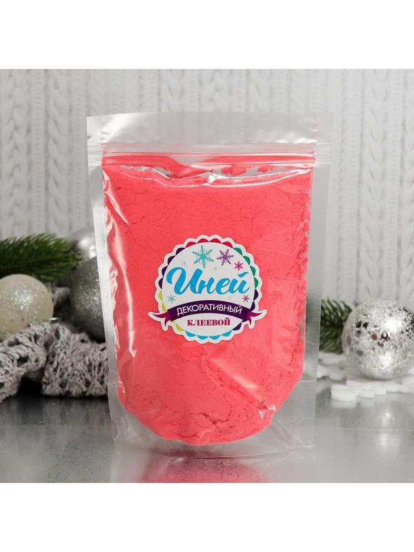 Иней искусственный клеевой для декора «Флок эффект» 120 г, цвет розовый