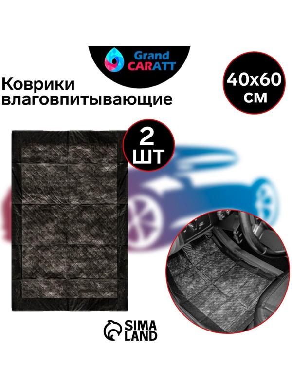 Коврики влаговпитывающие Grand Caratt, 40х60 см, водонепроницаемые, впитываемость до 300 мл, 2 шт