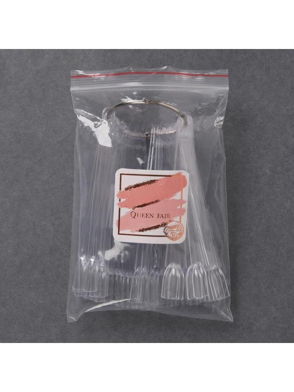 Палитра для лаков на кольце, 50 ногтей, цвет прозрачный