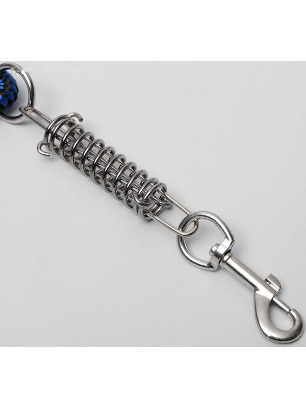 Поводок усиленный с амортизатором от рывка, 120 х 1,2 см, чёрно-синий