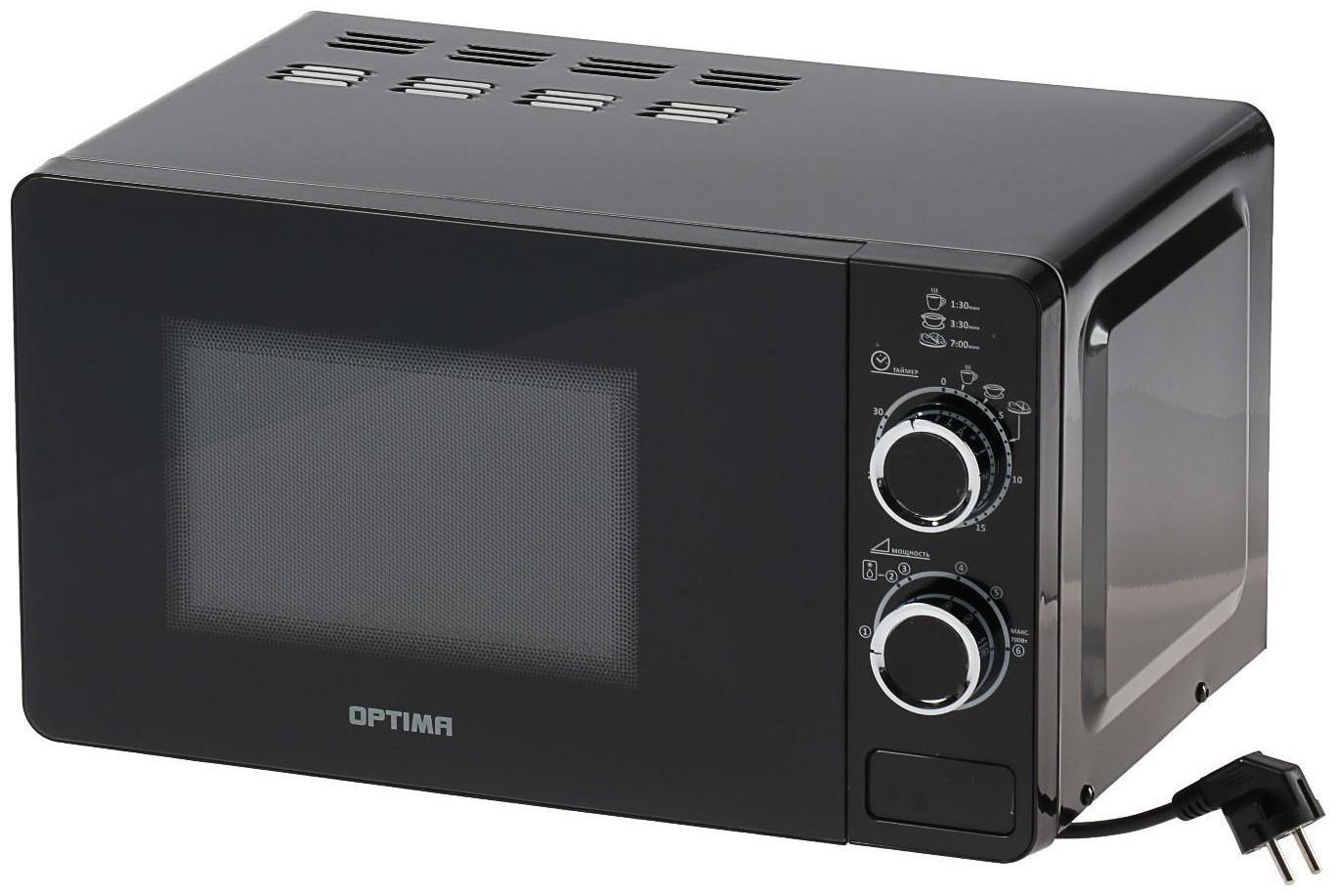 Микроволновая печь OPTIMA MO-2110B, 700 Вт, 20 л, черная
