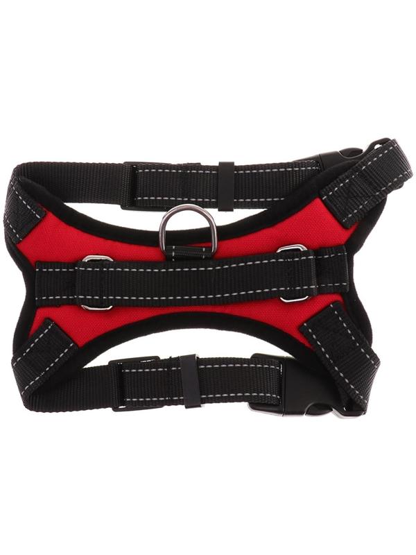 Шлейка мягкая светоотражающая, размер XL, расширенная (ОШ 54-69 см, ОГ 64-86 см), красная