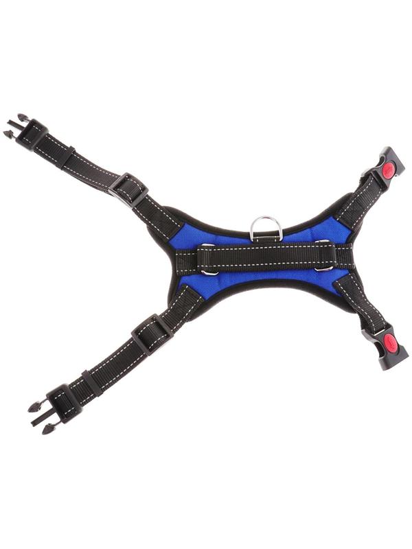 Шлейка мягкая светоотражающая, размер XL, расширенная (ОШ 54-69 см, ОГ 64-86 см), синяя