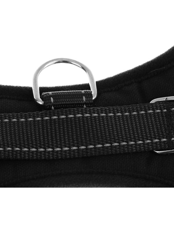 Шлейка мягкая со светоотражающими элементами, размер L (ОШ 54-69 см, ОГ 64-86 см), чёрная