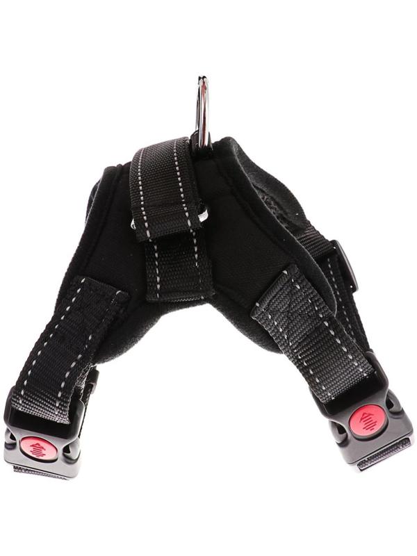 Шлейка мягкая со светоотражающими элементами, размер L (ОШ 54-69 см, ОГ 64-86 см), чёрная