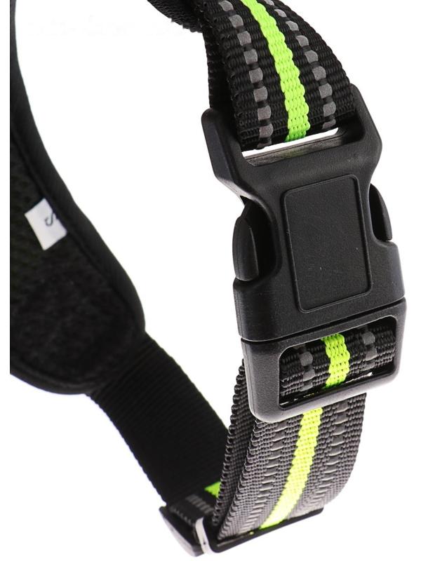 Шлейка мягкая улучшенная, светоотражающая, размер S (ОШ 29-31 см, ОГ 37-45 см), зелёная