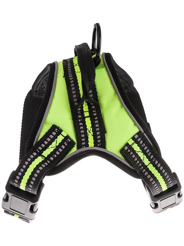 Шлейка мягкая улучшенная, светоотражающая, XL, расширенная (ОШ 54-69, ОГ 64-86 см), зелёная