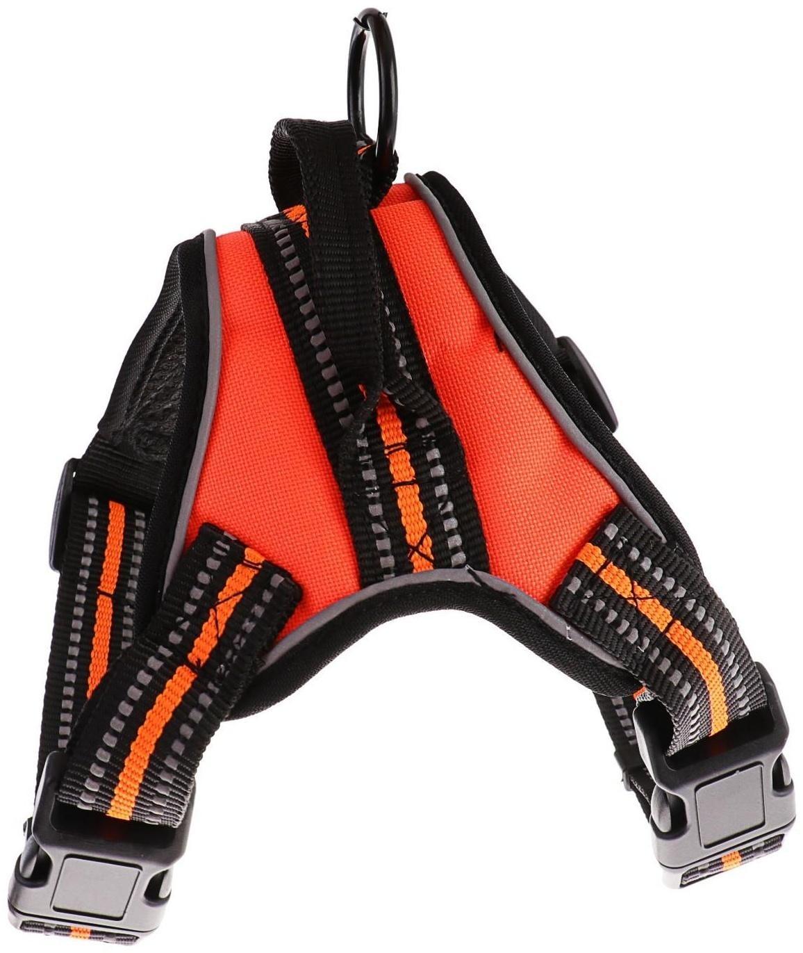 Шлейка мягкая улучшенная, светоотражающая, размер S (ОШ 29-31 см, ОГ 37-45 см), оранжевая