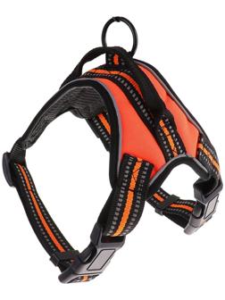 Шлейка мягкая улучшенная, светоотражающая, размер S (ОШ 29-31 см, ОГ 37-45 см), оранжевая