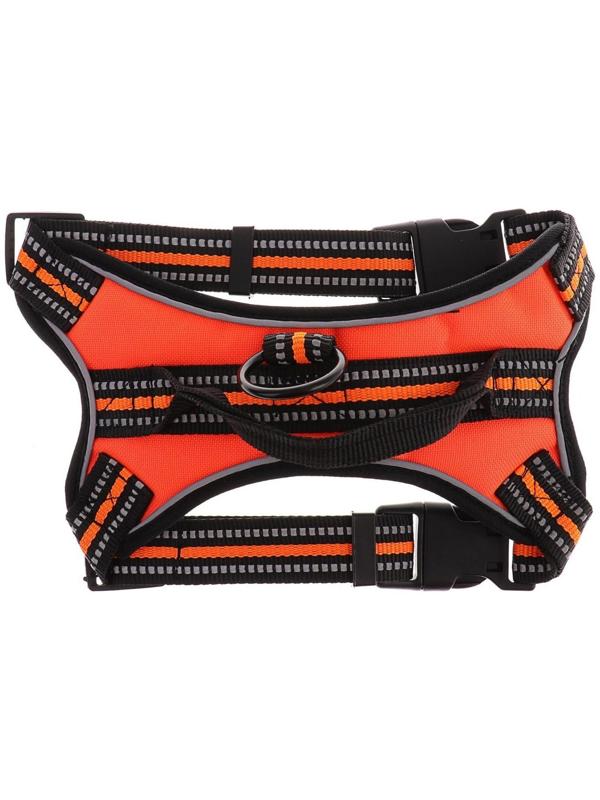 Шлейка мягкая улучшенная, светоотражающая, размер S (ОШ 29-31 см, ОГ 37-45 см), оранжевая