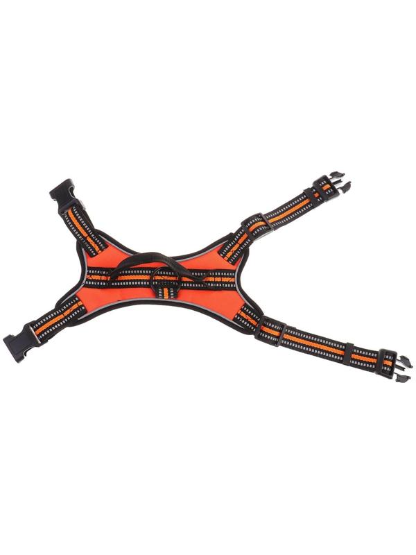 Шлейка мягкая улучшенная, светоотражающая, размер S (ОШ 29-31 см, ОГ 37-45 см), оранжевая