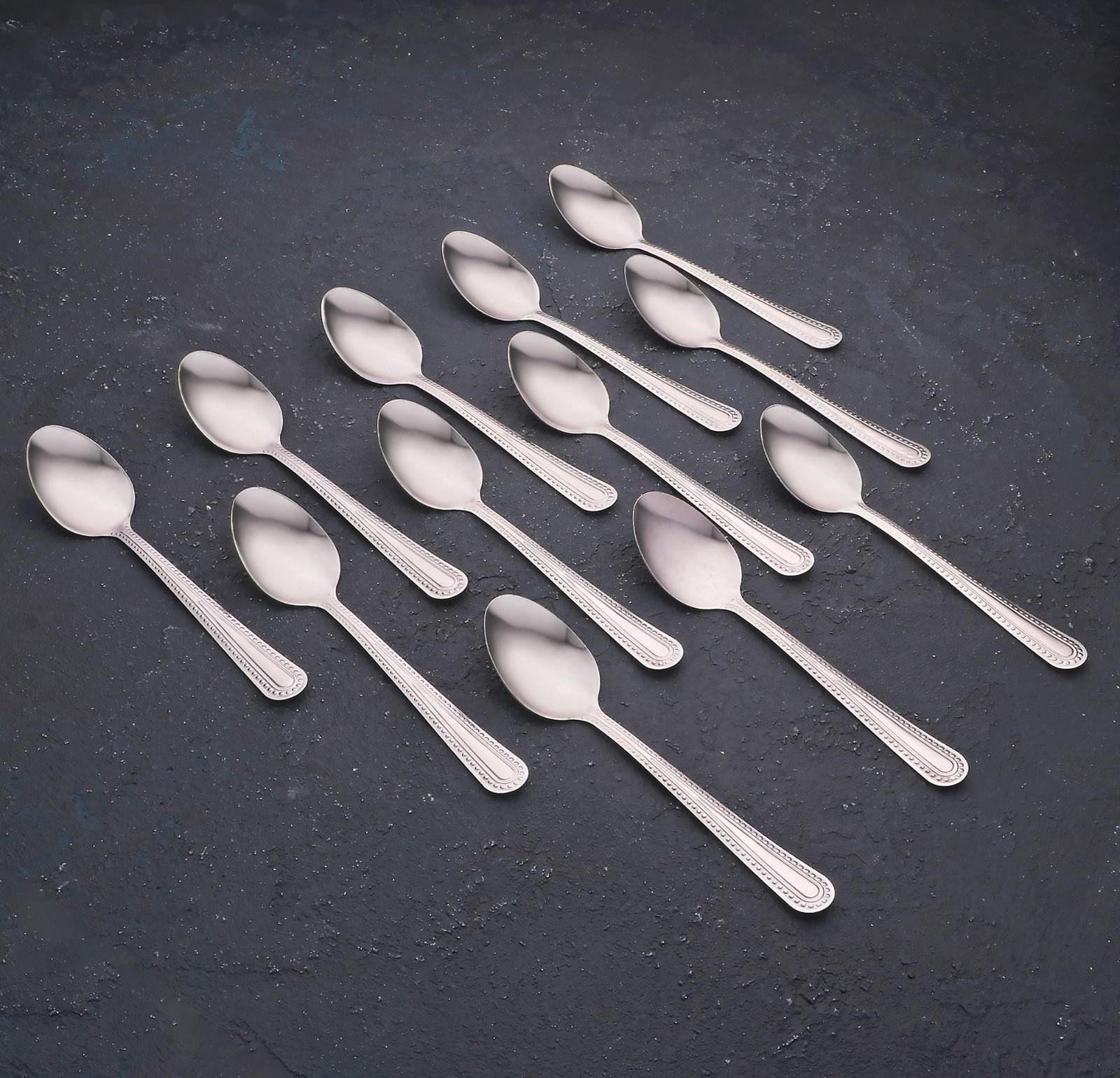 Набор ложек чайных «Ванесса», h=14 см, 12 шт, цвет серебряный