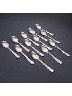 Набор ложек чайных «Ванесса», h=14 см, 12 шт, цвет серебряный