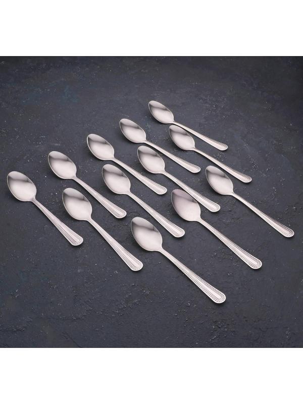 Набор ложек чайных «Ванесса», h=14 см, 12 шт, цвет серебряный