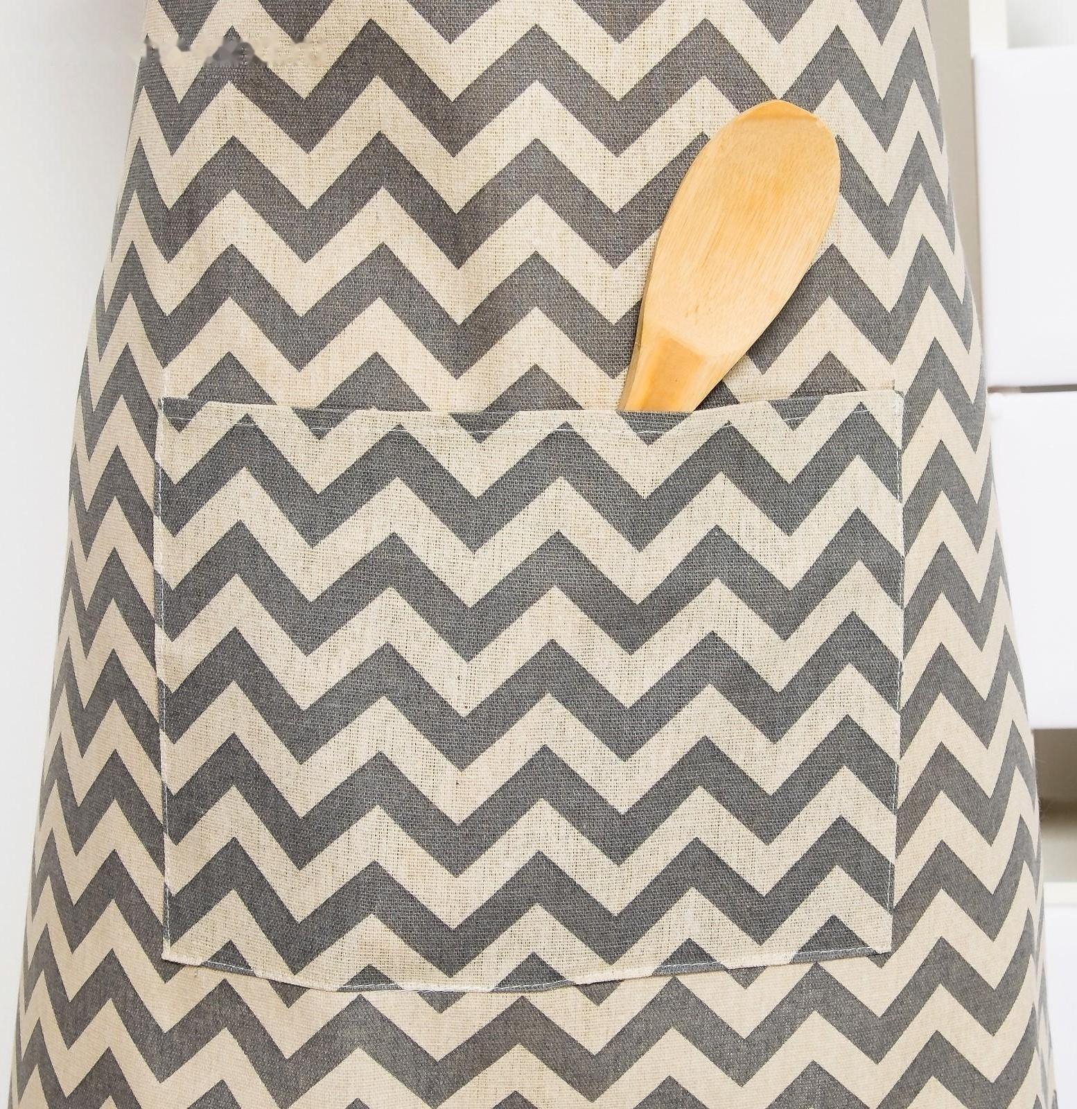 Фартук Доляна 60х70см, Зигзаг сер, 100%пэ, рогожка 200 гр/м